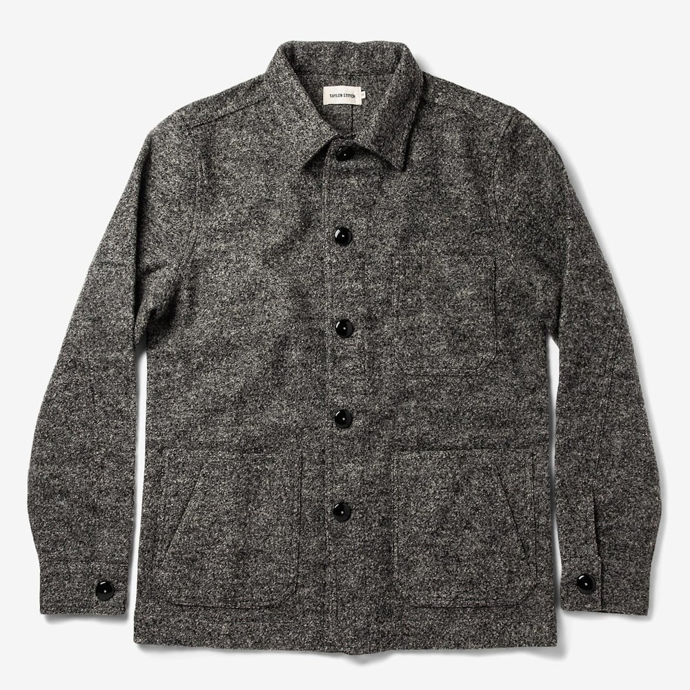 Taylor Stitch Ojai Wool Jacket Chore Coat Men 42 Large Charcoal Gray Overshirt